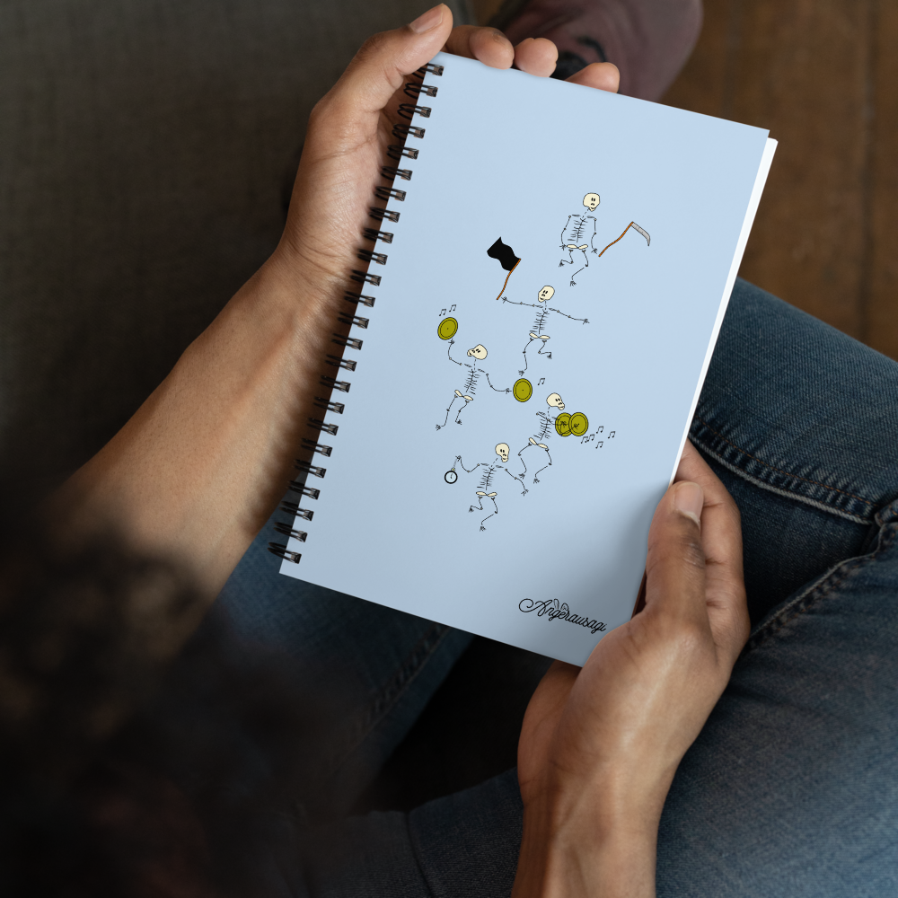Libreta azul con espiral