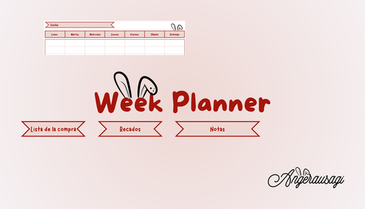 Planificador semanal Imprimible Rojo/Rosa