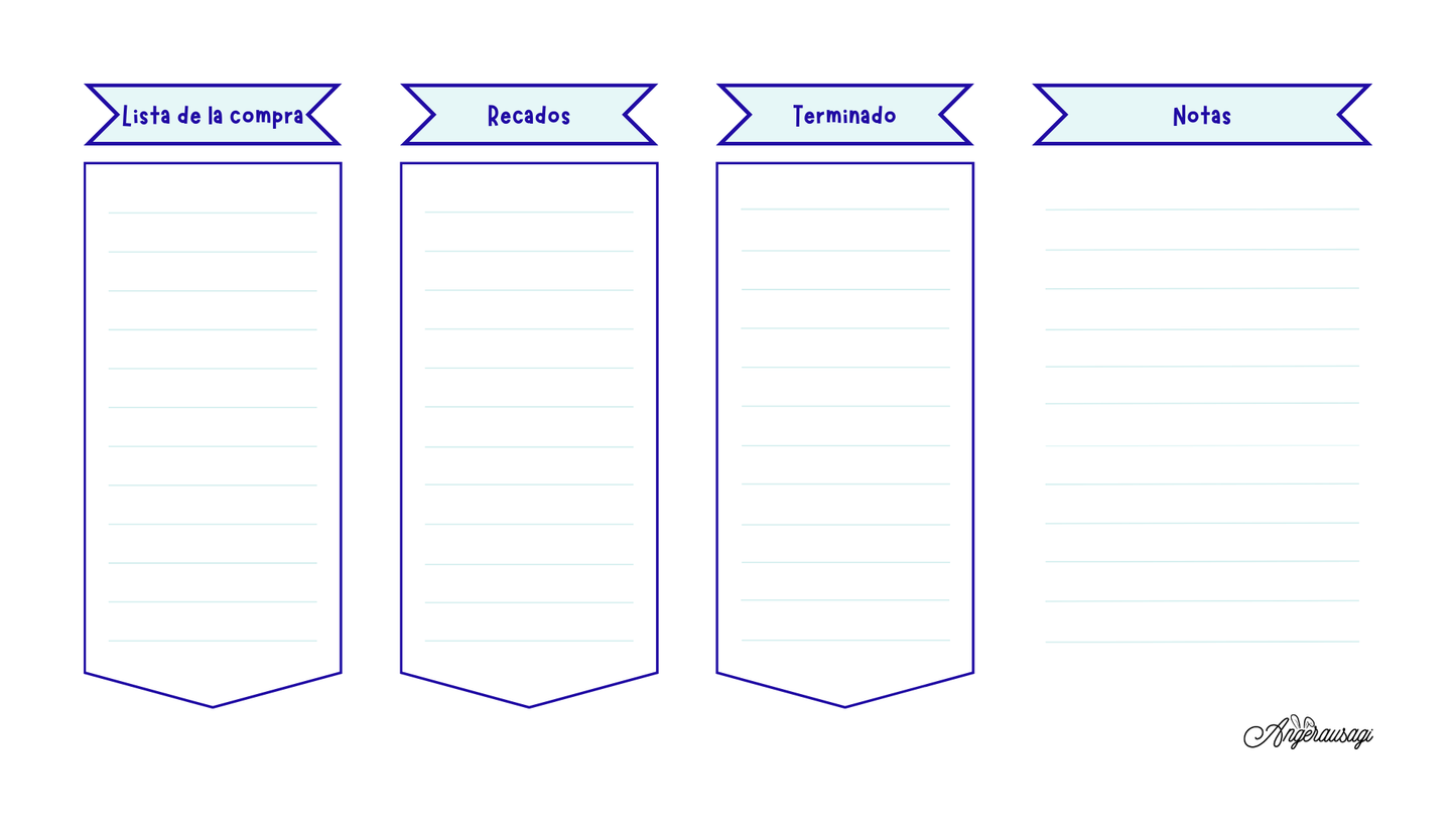 Planificador semanal imprimible azul/celeste