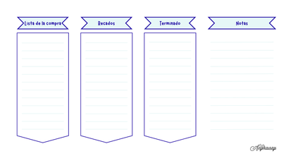 Planificador semanal imprimible azul/celeste