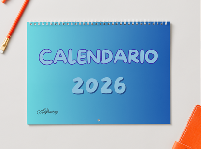 Calendario 2026 Azul/Celeste