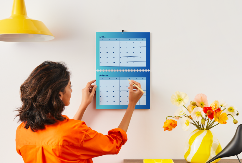 Calendario 2026 Azul/Celeste