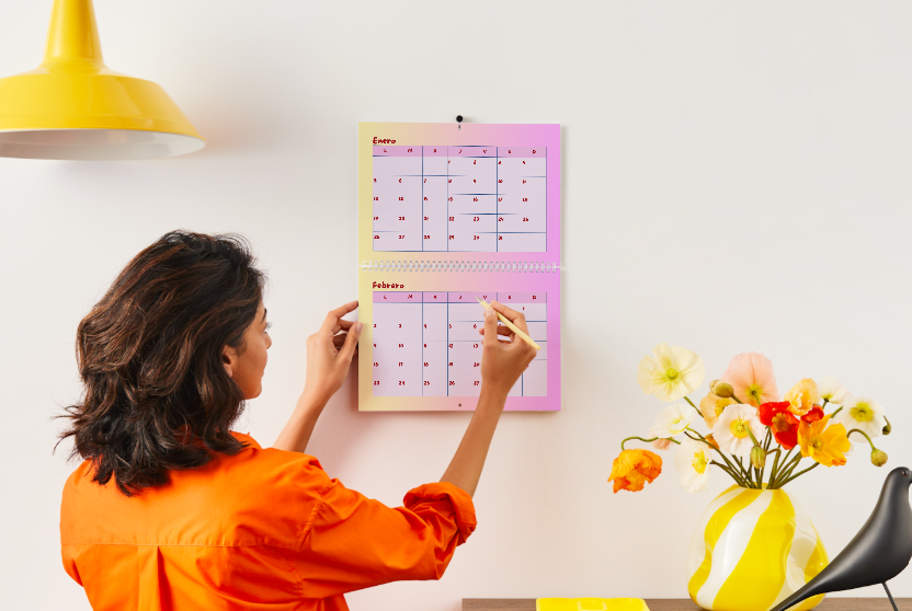 Calendario 2026 Rojo/Rosa