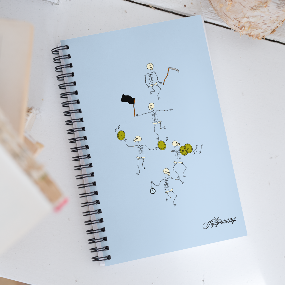 Libreta azul con espiral