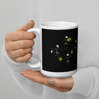 Taza negra esqueletos
